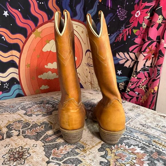 Vintage Dingo Cowboy Boots Acme Made in USA Leather Cowgirl Women's Size 11 - Picture 14 of 16